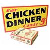 Image 1 : Chicken Dinner Candy Bar Sign & Box
