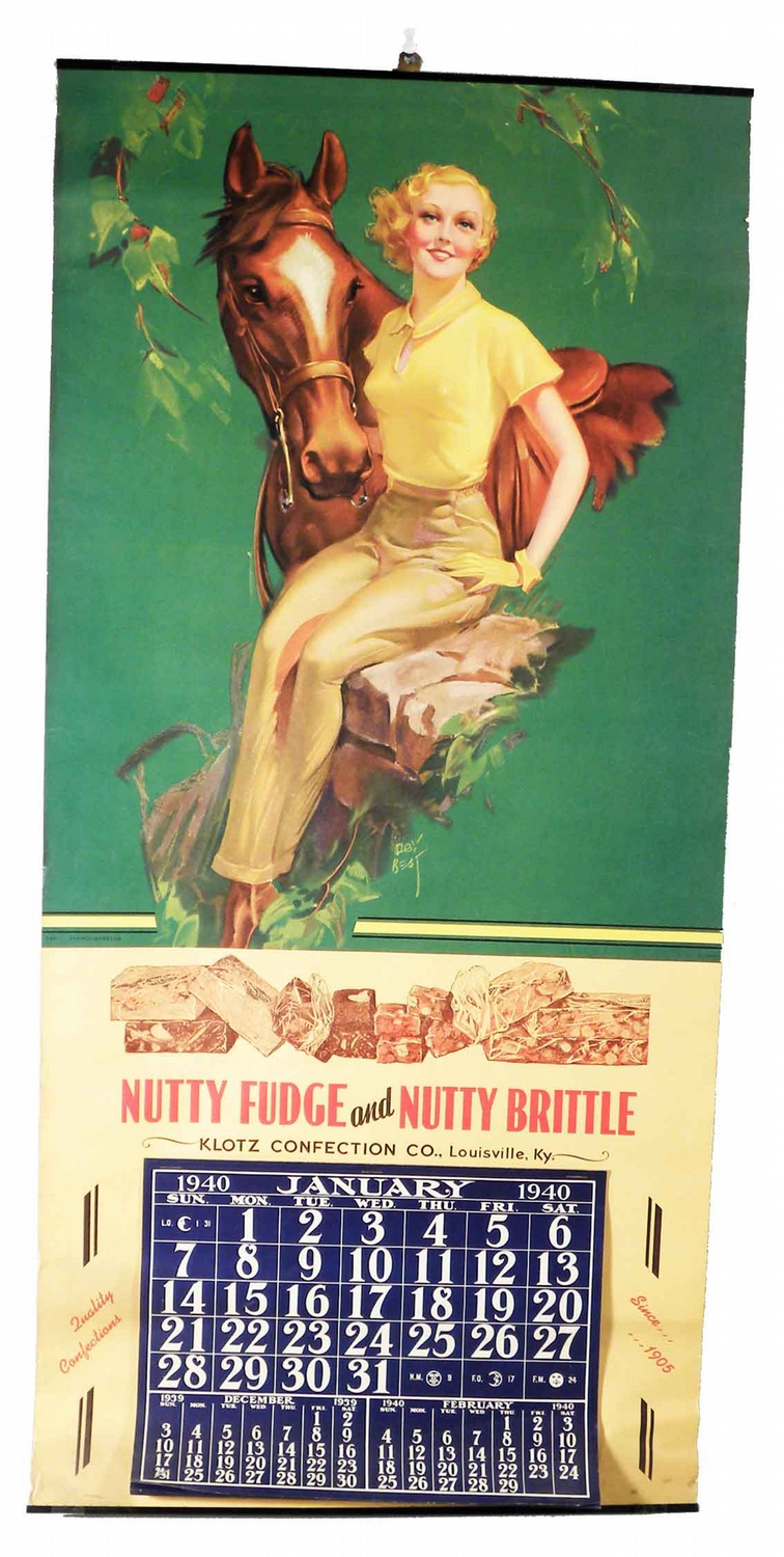 1940 Calendar for Klotz Confection Co. Louisville