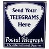 Image 1 : Postal Telegraph Porcelain Flange Sign