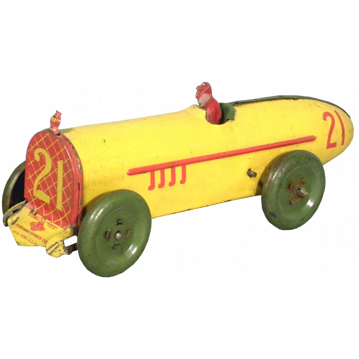 Key Wind Car Tin Toy Key Wind Race Car
