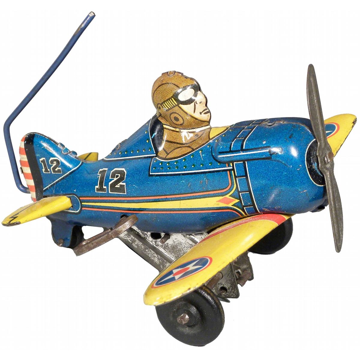 Louis Marx Toys Tin WindUp RollOver Airplane