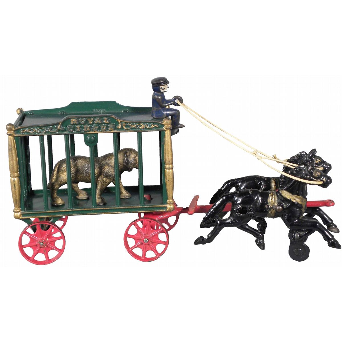 Royal Circus Animal Cage Cast Iron Wagon & Horses