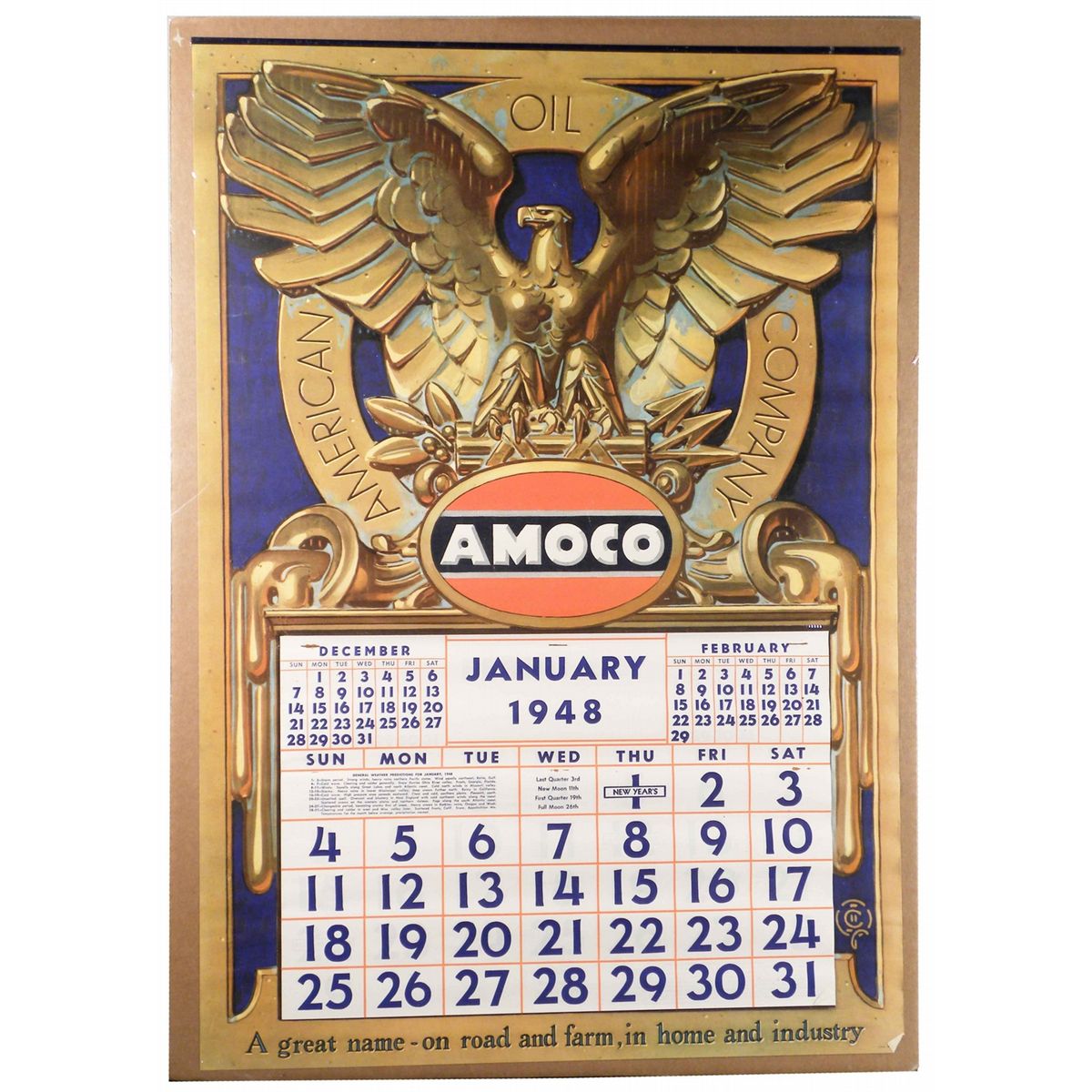 1948 Calendar For Amoco