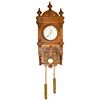 Image 1 : Beautiful Oak Wall Clock with weights