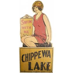 Chippewa Lake Die Cut Wood Outdoor Sign