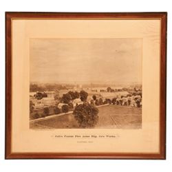 Rare and Historic Framed Sepia Photographic Print of Colt Factory, c.1869, Signed by Prescott & Whit