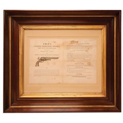 Rare Framed Colt Factory Bifolium Circular Picturing Colt Dragoon Revolver, c. Early 1850s... (Total
