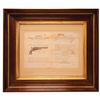Image 1 : Rare Framed Colt Factory Bifolium Circular Picturing Colt Dragoon Revolver, c. Early 1850s... (Total