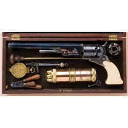 Exceptional, Rare and Fine Cased and Shell Carved Ivory-Gripped Texas or Holster Model No. 5 Paterso