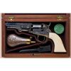 Image 1 : Fine and Exceptional Cased, Engraved and Ivory Gripped Colt Model 1849 Pocket Model Revolver... (Tot