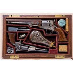 Cased, Inscribed and Custom Made Set of Colt Model 1851 Navy and Model 1855 Pocket Sidehammer Revolv