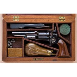 Exceptional and Rare Cased Colt Model 1855 Pocket Model Sidehammer Revolver, Variation with Screw in