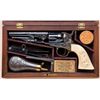 Image 1 : Exceptional and Fine Cased, Engraved and Carved Ivory-Gripped Colt Model 1862 Police Model Revolver.