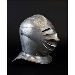 Maximilian Style Close Helmet Together with an Associated Armor Collar.... (Total: 1 Items)