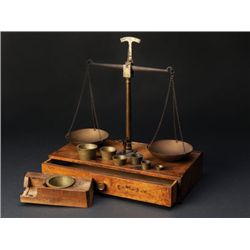 California Gold Rush Table-Top Set of Gold Scales by Tradition from the Trading Post at Washington F