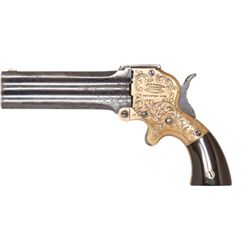 Engraved Marston Three-Barrel Pocket Pistol.... (Total: 1 Items)
