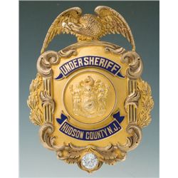 Fine Gold and Enameled Eagle and Shield Presentation Badge for Joseph W. Buckley, Undersheriff of Hu
