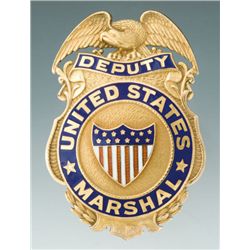 Fine Gold and Enameled Irvine & Jachens Presentation Deputy United States Marshal Eagle and Shield B