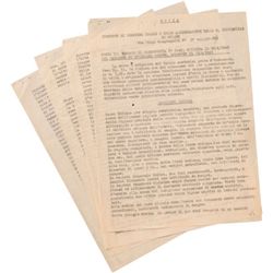 Rare Original WWII Typed Copy of Autopsy of Italian Dictator Benito Mussolini.... (Total: 1 Items)