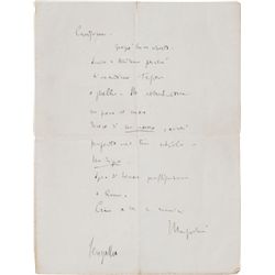 Scarce WWII Holgraphic Letter by Italian Dictator Benito Mussolini.... (Total: 1 Items)