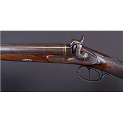 Rare 11 Bore Percussion Double Barrel Shotgun Made and Engraved by C. Helfricht.... (Total: 1 Items)
