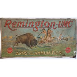 Original Polychrome Remington UMC Cloth Advertising Banner.... (Total: 1 Items)