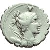 Image 1 : Repubblica Romana.    A. Postumius Albinus. Denario, 81 a.C. D/ Busto di Diana a destra. Sopra, bucr