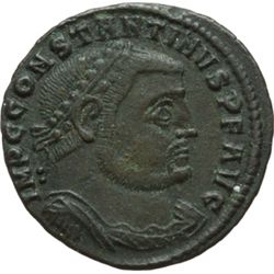 Impero Romano.    Costantino I (307-337). Follis, Thessalonica. D/ Busto a destra. R/ IOVI CONSERVAT