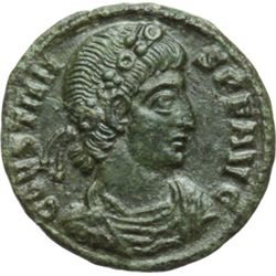 Impero Romano.    Costante (337-350). AE 16, Siscia. D/ CONSTANS PF AVG. Busto diademato, drappeggia