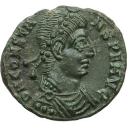 Impero Romano.    Costante (337-350). AE 18 mm. Siscia. D/ DN CONSTANS PF AVG. Busto diademato, drap
