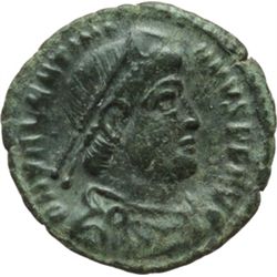 Impero Romano.    Valentiniano I (364-375). AE 17 mm. Siscia. D/ Busto diademato e corazzato a destr