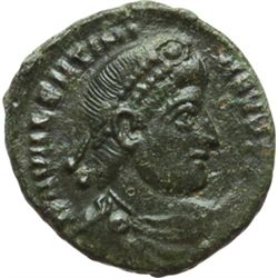 Impero Romano.    Valentiniano I (364-375). AE 18 mm. Siscia. D/ Busto diademato e corazzato a destr