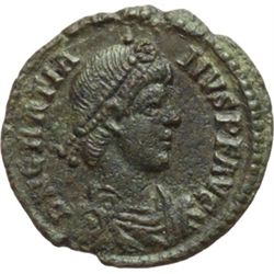Impero Romano.    Graziano (367-383). AE 16mm. Roma. D/ DN GRATIANVS PF AVG. Busto diademato, drappe