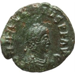 Impero Romano.    Arcadio (383-408). AE 13 mm. Costantinopoli. D/ Busto piccolo, diademato, drappegg