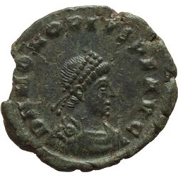 Impero Romano.    Onorio (393-423). AE 22mm. Nicomedia. D/ DN HONORIVS PF. AVG. Busto diademato, dra