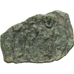 Impero Bizantino.    Costante II (641-668). Follis, Siracusa. D/ Costante II e Costantino IV stanti 