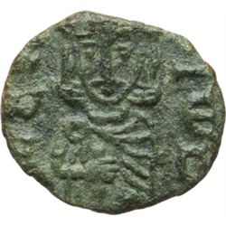 Impero Bizantino.    Costantino V (741-775). Follis, Siracusa. D/ Busto frontale di Costantino V. R/