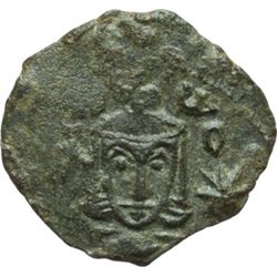 Impero Bizantino.    Leone V (813-820). Follis, Siracusa. D/ Busto frontale di Leone che indossa lor