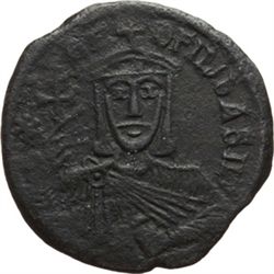 Impero Bizantino.    Teofilo (829-842). Follis, Costantinopoli. D/ Busto di fronte che indossa coron