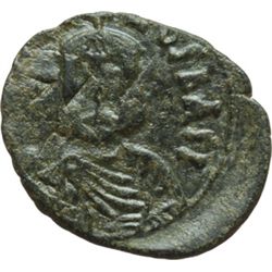 Impero Bizantino.    Teofilo (829-842). Follis, Siracusa. D/ [ŒòEOFI]LOS bASI. Busto frontale di Teo