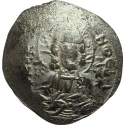 Impero Bizantino.    Alessio III (1195-1203). Billon- aspron tracky. D/ Busto di Cristo di fronte. R