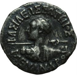 Mondo Orientale.   Baktria. Menandros (160-145 a.C.). Dracma, Taxila.  R/ Pallas a destra. Mitchiner