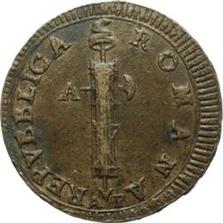 Monete e Medaglie di Zecche Italiane.   Ancona. Repubblica Romana (1798-1799). Due baiocchi.   Pag. 