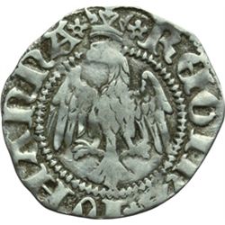 Monete e Medaglie di Zecche Italiane.   Aquila. Giovanna II (1424-1435). Cella.   B. 105. AG. g. 0.9