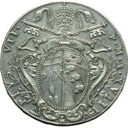 Monete e Medaglie di Zecche Italiane.   Bologna. Pio VII (1800-1823). Scudo 1818, A XVIII.   Pag. 87