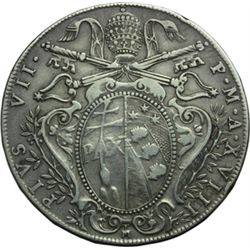 Monete e Medaglie di Zecche Italiane.   Bologna. Pio VII (1800-1823). Scudo 1818, A. XVIII.   Pag. 8