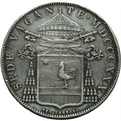 Monete e Medaglie di Zecche Italiane.   Bologna. Sede Vacante (1830-1831). Scudo 1830.   Pag. 128. M