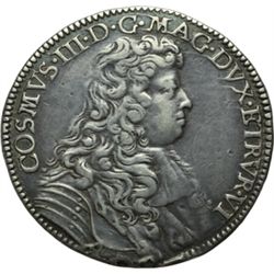Monete e Medaglie di Zecche Italiane.   Firenze. Cosimo III (1670-1723). Mezza piastra 1676.   Galeo