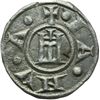 Monete e Medaglie di Zecche Italiane.   Genova. Repubblica (1139-1339). Denaro.   MIR 16. AG. g. 0.6