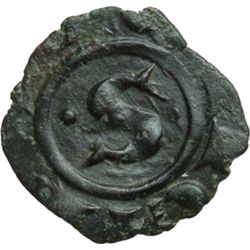 Monete e Medaglie di Zecche Italiane.   Messina. Manfredi (1258-1266). Denaro.   MIR 137. MI. g. 0.5